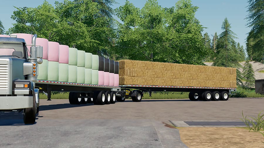 Fs19 Mods Lizard Bale Flat Deck Semi Trailer Autoload Yesmods 1212