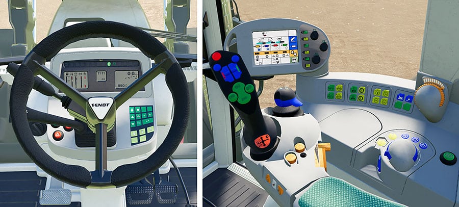 The interior of the Fendt 800 Vario TMS tractor