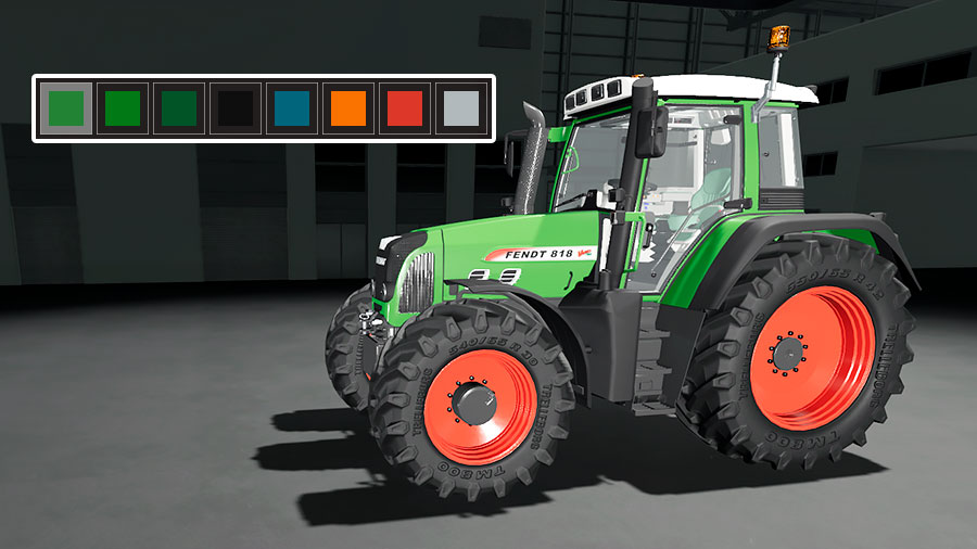 The color options for the Fendt 800 Vario TMS mod