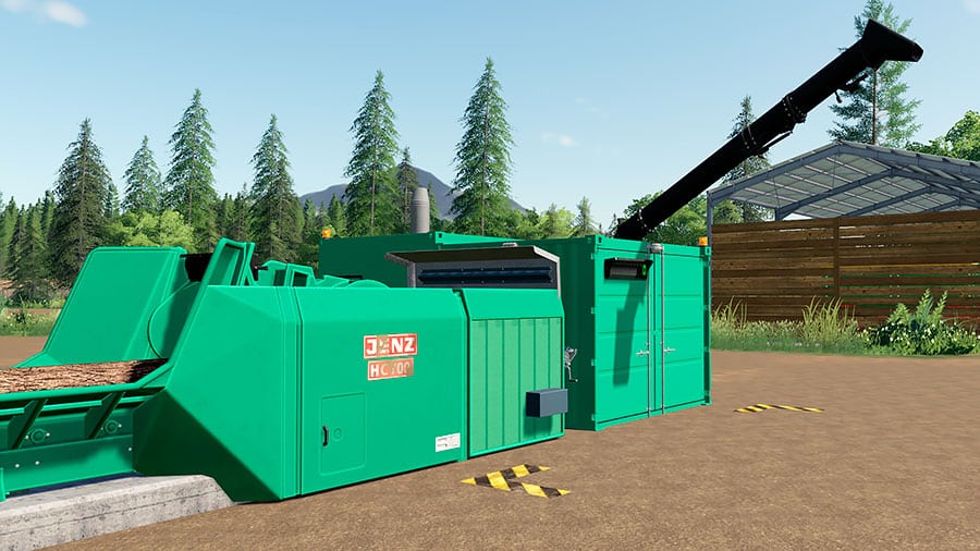 A placeable Jenz woodchipper up close