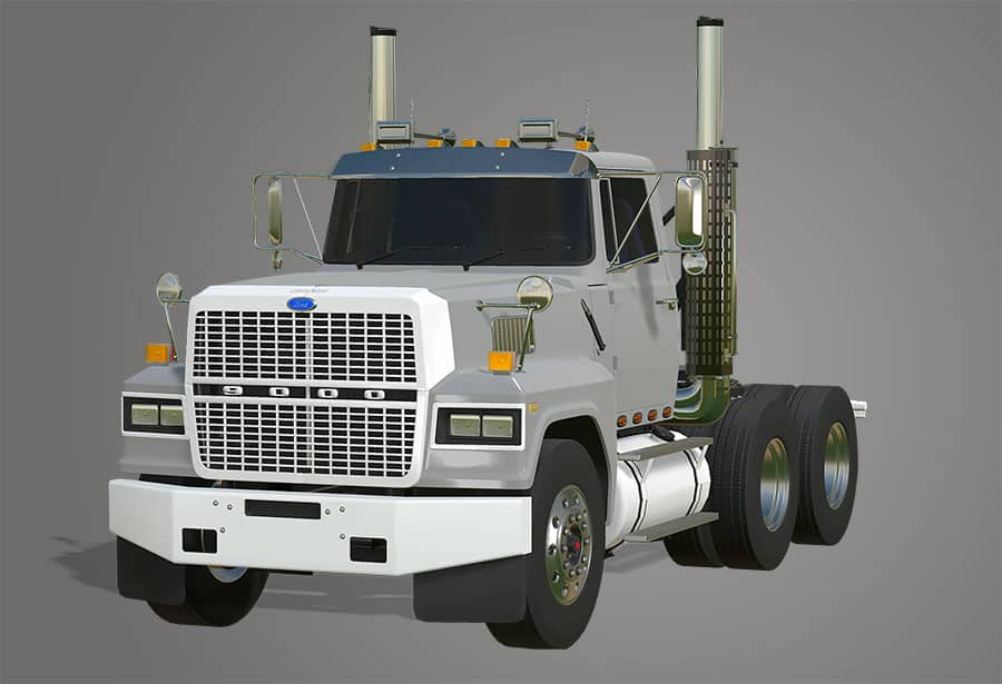 A close up of the Ford LTL 9000 Farming Simulator 19 mod