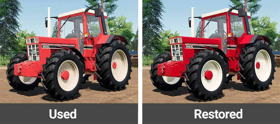 Two versions of the IH C series tractors in different color variations - Used and restored
