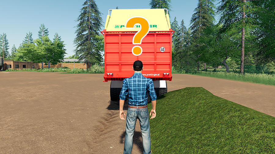 A demonstration of the unloading bug with the heap to right of the trailer